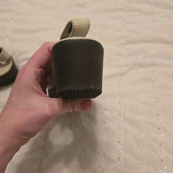 Arche French Leather Slingback Wedge Sandal Off White Peep Toe 90s Size 40 - Picture 9 of 12